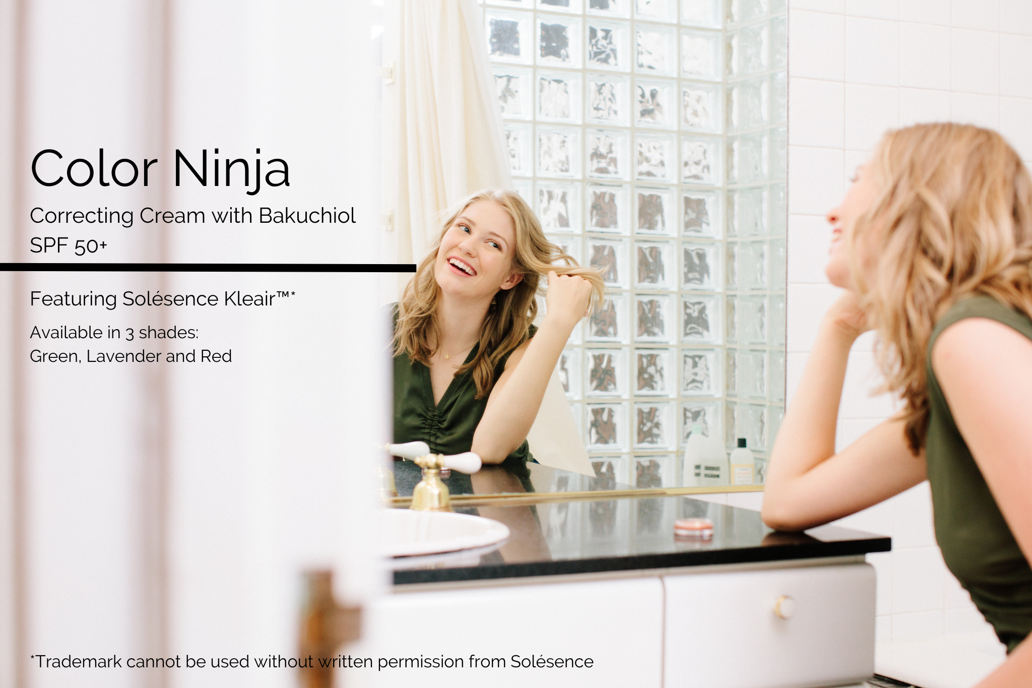 Woman applying makeup. - Color Ninja Correcting Cream