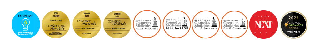 A series of images of award badges.