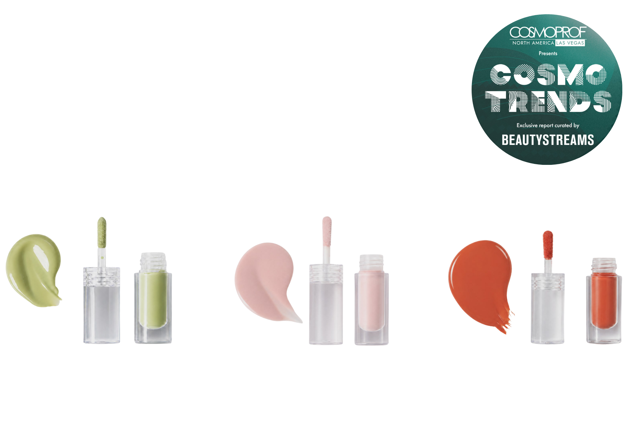 Three bottles of makeup with swipes and applicators next to each of them